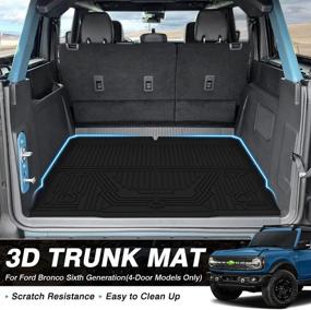 img 3 attached to 🚗 Mixsuper Custom Fit Cargo Liner | 2021 2022 Ford Bronco 4-Door Models | All-Weather Trunk Mat | Bronco Accessories | Rear Cargo Trunk Floor Protector (Not Fit Ford Bronco Sport)