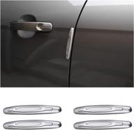 🚗 blau grun 4pcs car side door edge protector strips, pvc anti-scratch car door edge guards, auto anti-collision strip sticker, car door edge protection trim stickers for most cars - gray логотип