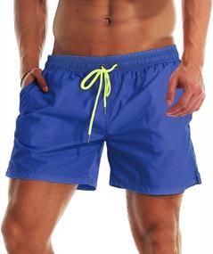 img 4 attached to Stay Cool And Stylish At The Beach With YnimioAOX Men'S Quick Dry Swim Trunks With Mesh Lining