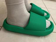 img 1 attached to Women & Men'S Joomra Pillow Slippers: Non-Slip, Quick Drying Shower Sandals With Ultra Cushion Thick Sole. review by Jerry Anderson