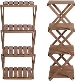 img 3 attached to Sunnyglade 4-Tier Foldable Flower Rack: A Versatile Plant Stand For Your Garden, Patio, Or Bedroom