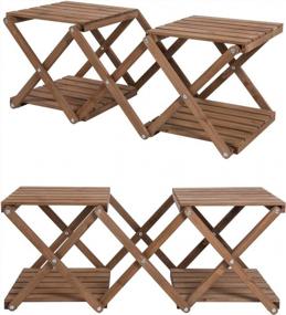img 2 attached to Sunnyglade 4-Tier Foldable Flower Rack: A Versatile Plant Stand For Your Garden, Patio, Or Bedroom
