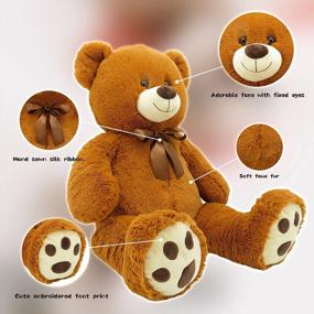 img 1 attached to Giant Light Brown Teddy Bear Plush - 36 Inches, Classic Stuffed Animal For Kids And Adults
