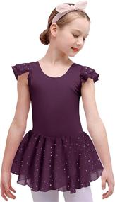 img 4 attached to 👗 Boyoo Ruffle Sleeve Leotard: Sparkle up Girls' Clothing with Active Style