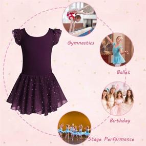 img 2 attached to 👗 Boyoo Ruffle Sleeve Leotard: Sparkle up Girls' Clothing with Active Style