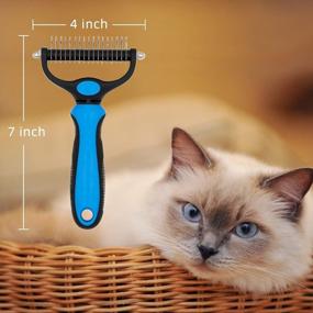 img 3 attached to ItPlus Dog Undercoat Rake, Cat Grooming Rake Shedding Brush 2 Sided Pet Grooming Tool Deshedding And Dematting Rake Brushes Comb For Pets Remove Undercoat Mats & Tangles
