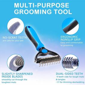 img 1 attached to ItPlus Dog Undercoat Rake, Cat Grooming Rake Shedding Brush 2 Sided Pet Grooming Tool Deshedding And Dematting Rake Brushes Comb For Pets Remove Undercoat Mats & Tangles