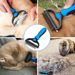 img 2 attached to ItPlus Dog Undercoat Rake, Cat Grooming Rake Shedding Brush 2 Sided Pet Grooming Tool Deshedding And Dematting Rake Brushes Comb For Pets Remove Undercoat Mats & Tangles