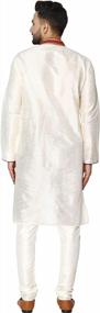 img 3 attached to SKAVIJ Men'S Tunic Art Silk Kurta Pajama Set Indian Ethnic Dress Suit