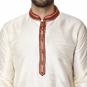 img 2 attached to SKAVIJ Men'S Tunic Art Silk Kurta Pajama Set Indian Ethnic Dress Suit