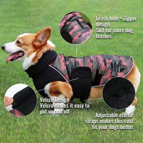 img 1 attached to Stay Cozy with our Dog Jacket Winter Coat: Windproof Water Resistant Thermal Cold Weather Coat for Small, Medium, Large Dogs (Army Green XL) - includes a Convenient Harness Hole!