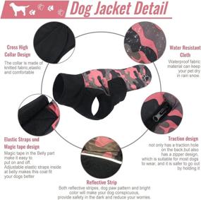 img 2 attached to Stay Cozy with our Dog Jacket Winter Coat: Windproof Water Resistant Thermal Cold Weather Coat for Small, Medium, Large Dogs (Army Green XL) - includes a Convenient Harness Hole!