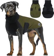 stay cozy with our dog jacket winter coat: windproof water resistant thermal cold weather coat for small, medium, large dogs (army green xl) - includes a convenient harness hole! logo