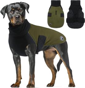 img 4 attached to Stay Cozy with our Dog Jacket Winter Coat: Windproof Water Resistant Thermal Cold Weather Coat for Small, Medium, Large Dogs (Army Green XL) - includes a Convenient Harness Hole!