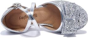 img 1 attached to Sittingley Glitter Toddler Princess Wedding Girls' Shoes : Flats