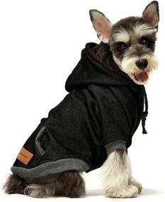 img 2 attached to 🐾 Fitwarm Casual Pet Apparel Dog Hoodies Puppy Pullover Cat Hooded Shirts Sweatshirts in Black | Size Large