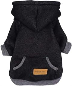 img 4 attached to 🐾 Fitwarm Casual Pet Apparel Dog Hoodies Puppy Pullover Cat Hooded Shirts Sweatshirts in Black | Size Large