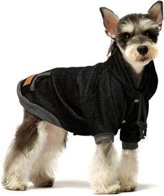 img 3 attached to 🐾 Fitwarm Casual Pet Apparel Dog Hoodies Puppy Pullover Cat Hooded Shirts Sweatshirts in Black | Size Large