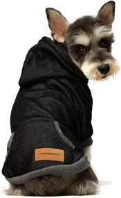 img 1 attached to 🐾 Fitwarm Casual Pet Apparel Dog Hoodies Puppy Pullover Cat Hooded Shirts Sweatshirts in Black | Size Large