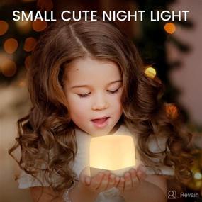 img 1 attached to Rechargeable Baby Night Light with Dual Warm and White Light - Dimmable LED Nursery Lamp for Kids Bedroom - Soft and Cute Bedside Night Light