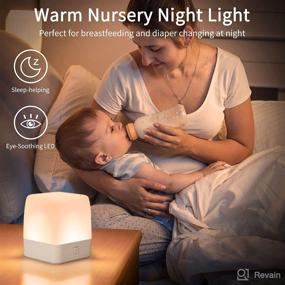 img 2 attached to Rechargeable Baby Night Light with Dual Warm and White Light - Dimmable LED Nursery Lamp for Kids Bedroom - Soft and Cute Bedside Night Light