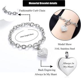 img 1 attached to Elegant Infinity Heart Cremation Bracelet: Stainless Steel Urn Bangles for Pet/Human Ashes - A Timeless Memorial Keepsake Ash Jewelry Piece