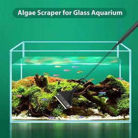 img 2 attached to SWETOR Glass Aquarium Algae Scraper - Fish Tank Cleaner with 10 Replaceable Blades & Safety Cover