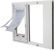 🐉 dragon sash window pet door: medium flap, white frame, energy efficient, sturdy, low cost logo