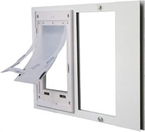 img 4 attached to 🐉 Dragon Sash Window Pet Door: Medium Flap, White Frame, Energy Efficient, Sturdy, Low Cost