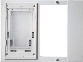 img 3 attached to 🐉 Dragon Sash Window Pet Door: Medium Flap, White Frame, Energy Efficient, Sturdy, Low Cost