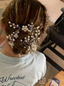 img 5 attached to Аксессуары для волос с серебряными кристаллами для свадеб - Edary Wedding Pearl Hair Vines Свадебные цветочные головные уборы