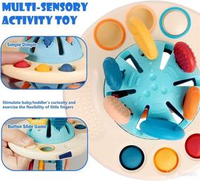 img 1 attached to Montessori Toys for 6-12 Month Old Babies, Sensory Toys for Toddlers, 12-18 Month Baby 👶 Toys, Food-Grade Silicone Pull String Toy for Sensory Development, Travel Toys for 1st Year Old Birthday Gift