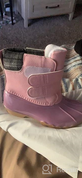 img 1 attached to Waterproof Duck Boots for Kids: Apakowa Girls/Boys Rain Boot (Toddler/Little Kid/Big Kid) review by Sadik Pinger