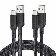 long usb type c cable, 10ft 2 pack nylon braided fast charging usb c cable for samsung galaxy s10/s10+/s9/s9+/s8/s8 plus, note 9/8, galaxy a60/a50 - black by deegotech логотип