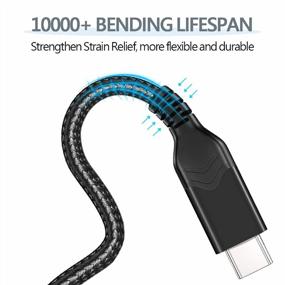 img 1 attached to Long USB Type C Cable, 10Ft 2 Pack Nylon Braided Fast Charging USB C Cable For Samsung Galaxy S10/S10+/S9/S9+/S8/S8 Plus, Note 9/8, Galaxy A60/A50 - Black By Deegotech