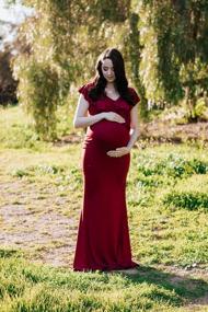 img 1 attached to Стильное и удобное платье макси для беременных с оборками и эластичной тканью от Dance Fairy Molliya