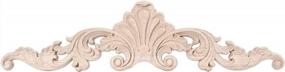 img 4 attached to Rubber Wood Carved Decal Long Onlay Applique Unpainted Home Furniture Decor 15.75"X3.94" Jiyaru 1Pc