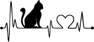 🐱 enhance your car's style with jmm industries cat heartbeat vinyl decal sticker - high-quality, uv resistant die cut, ideal for car windows and bumpers (black, 3-inches) логотип