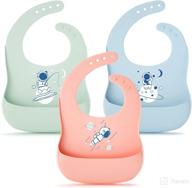 👶 set of 3 haysofy silicone bibs for babies & toddlers - waterproof, adjustable, soft, unisex & non messy логотип