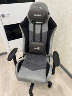 img 2 attached to Computer chair AeroCool Duke gaming, upholstery: imitation leather/textile, color: steel blue review by Stanislaw Banasiuk ᠌
