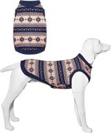 🐶 kickred classic snowflake dog sweater: knitwear vest with leash hole for large, medium, and small dogs - cold weather outfit, winter clothes for boys and girls логотип