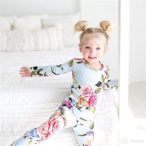 img 2 attached to 🍯 Girls Posh Peanut Pajamas Set - Soft Viscose Bamboo Toddler Sleepwear - Easy Care Little Girl Clothes - 2 Piece PJ's for Kids