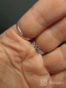 img 6 attached to Серебряное кольцо Silvora в стиле кельтский узел/цепочка кубинского звена - прочное винтажное кольцо-бандо бесконечности для женщин и мужчин - доступно в размерах 4-12.