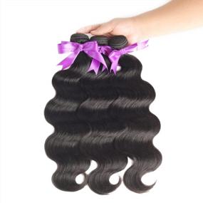 img 2 attached to ALLRUN Brazilian Human Hair Body Wave 3 Bundles(20 22 24)10A Hair Weave Human Hair Bundles 100% Unprocessed Body Wave Remy Human Hair Extensions