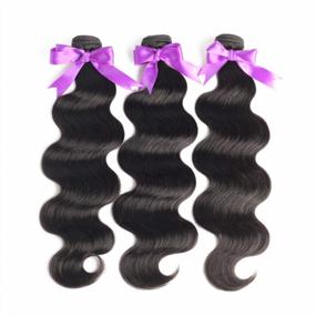 img 3 attached to ALLRUN Brazilian Human Hair Body Wave 3 Bundles(20 22 24)10A Hair Weave Human Hair Bundles 100% Unprocessed Body Wave Remy Human Hair Extensions