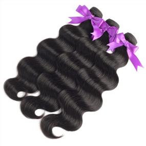img 1 attached to ALLRUN Brazilian Human Hair Body Wave 3 Bundles(20 22 24)10A Hair Weave Human Hair Bundles 100% Unprocessed Body Wave Remy Human Hair Extensions