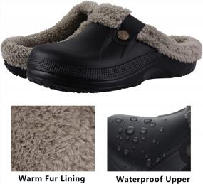 img 2 attached to SheValues Women'S And Men'S Winter Fur-Lined Clogs - Waterproof Outdoor Slippers And Garden Shoes With Superior Traction