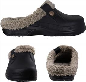 img 3 attached to SheValues Women'S And Men'S Winter Fur-Lined Clogs - Waterproof Outdoor Slippers And Garden Shoes With Superior Traction