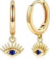 s925 sterling silver huggie hoop earrings with evil eye, lightning butterfly & snake charms - hypoallergenic jewelry gifts for women logo
