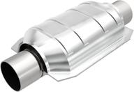 magnaflow 447206 universal catalytic converter - carb compliant | 2.5in inlet/outlet diameter, 13in length | stainless steel | no o2 sensor | ca legal replacement logo